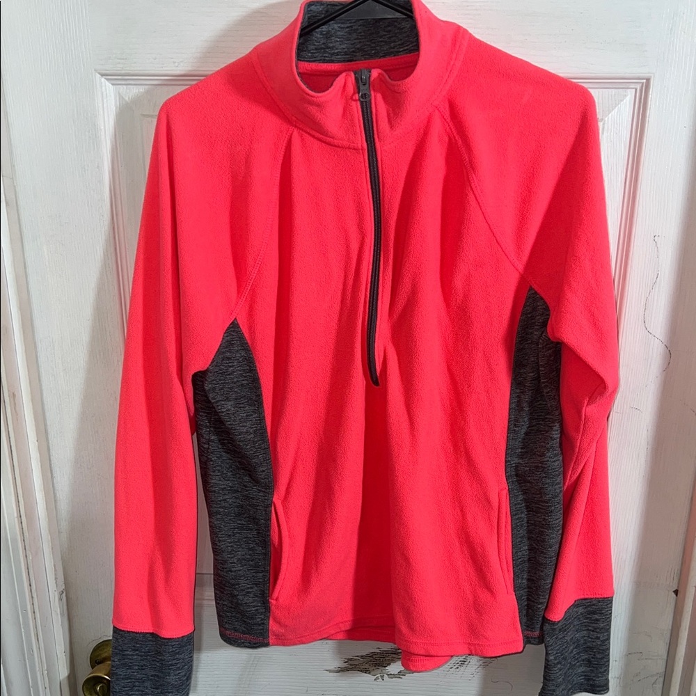 SO - XL - Pink and Gray Quarter-Zip Pullover